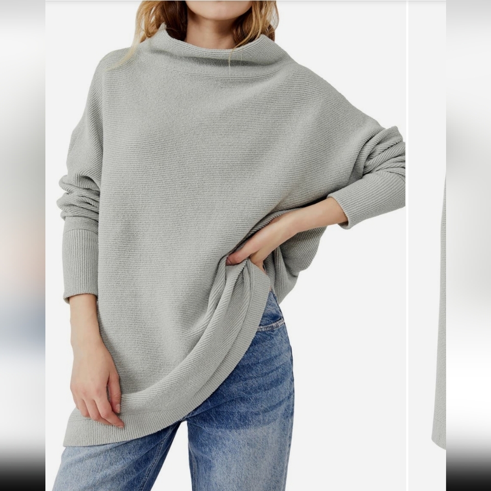 Free People Soft Cream Turtleneck Sweater